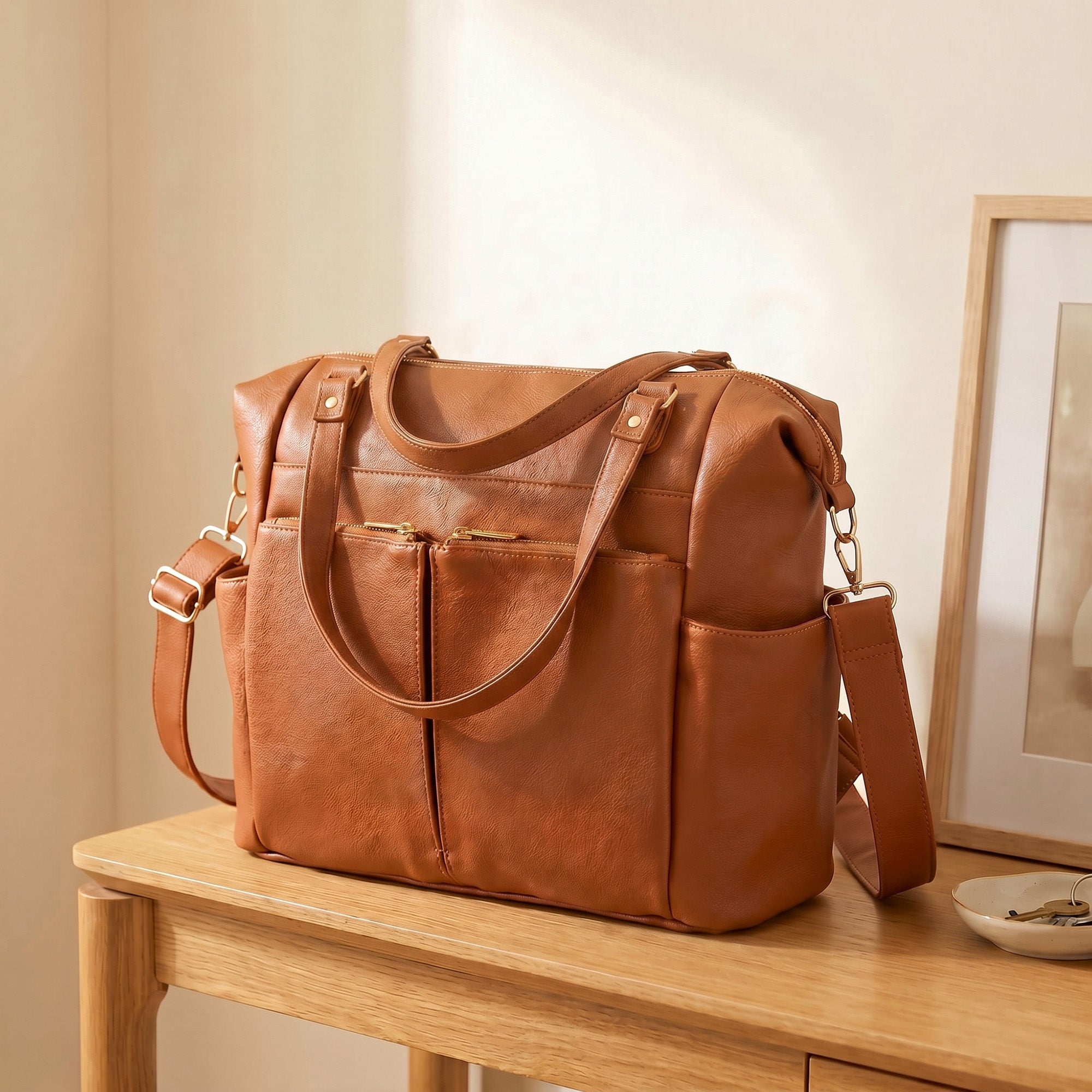 Vegan Leather Diaper Backpack