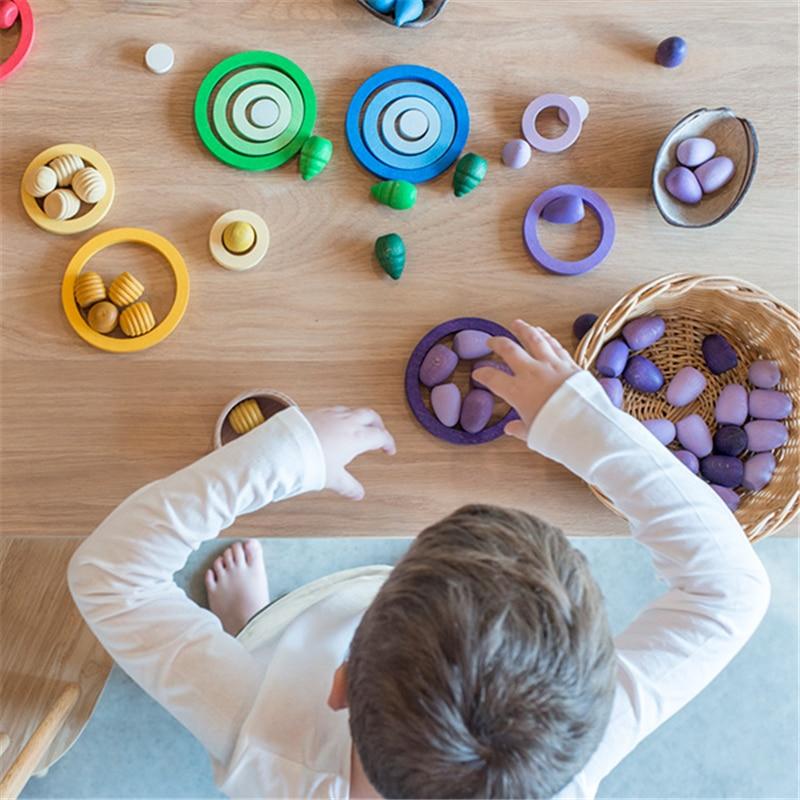 24pcs Wooden Nesting Circles