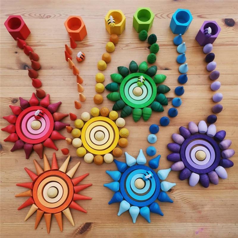24pcs Wooden Nesting Circles
