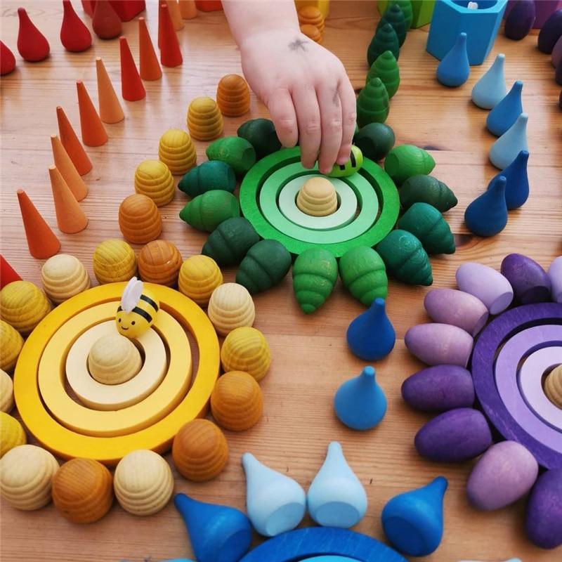 24pcs Wooden Nesting Circles