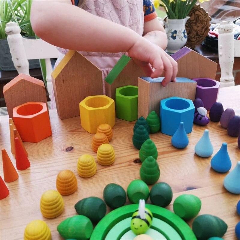 24pcs Wooden Nesting Circles