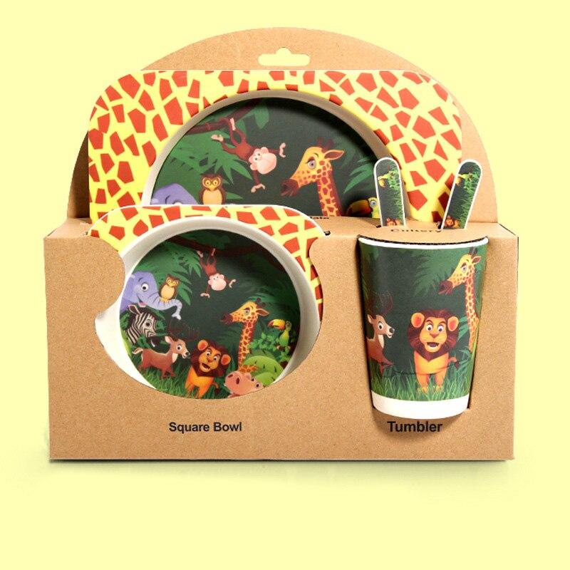 5pc Bamboo Tableware Set