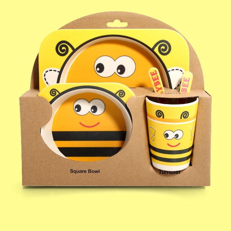 5pc Bamboo Tableware Set