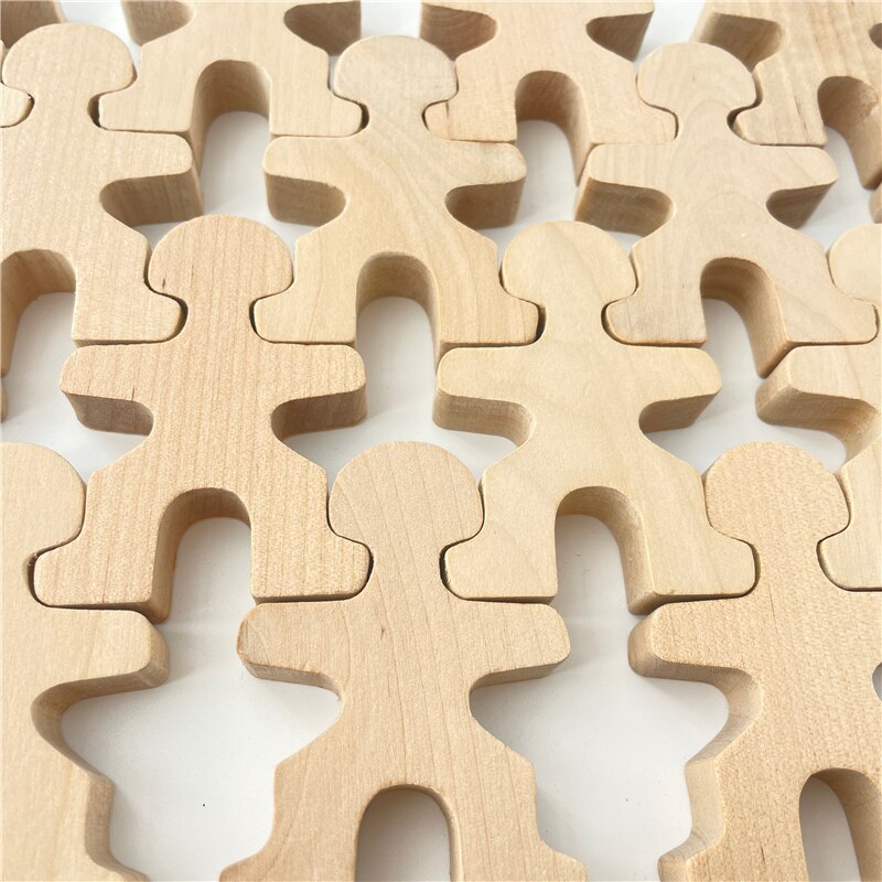 Wooden People Stacking Tower