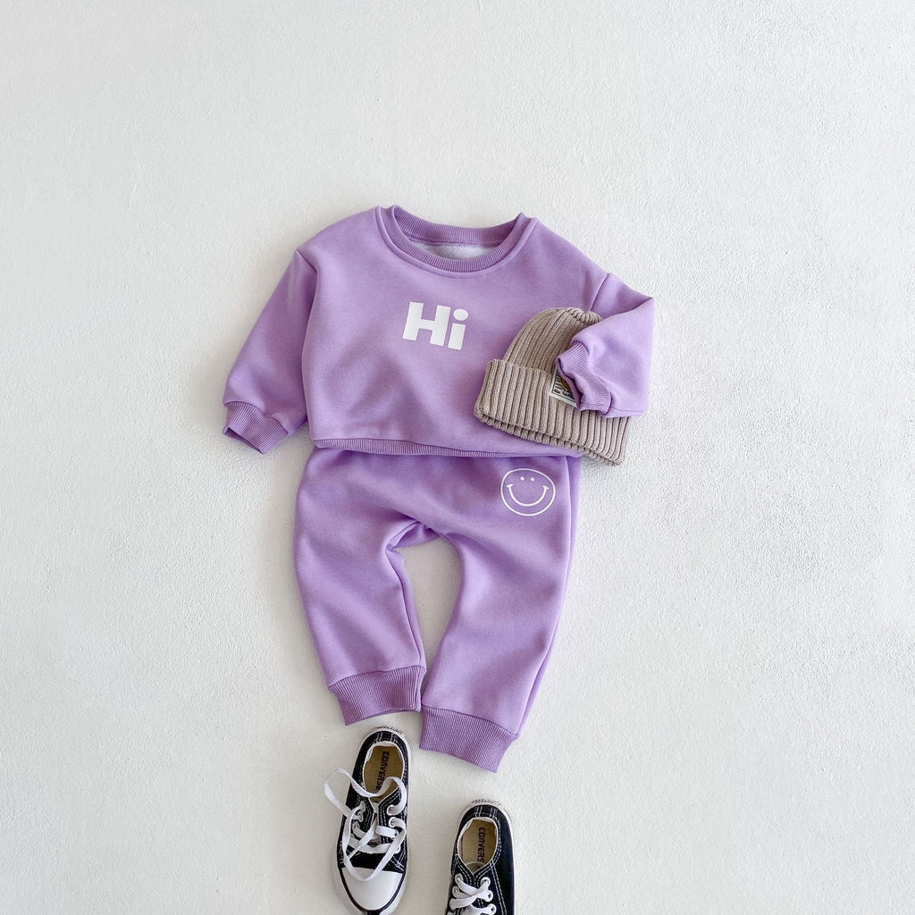 Hi Baby Sweatshirt and Jogger Pants Set-Lounge Set-Little Pea Shop