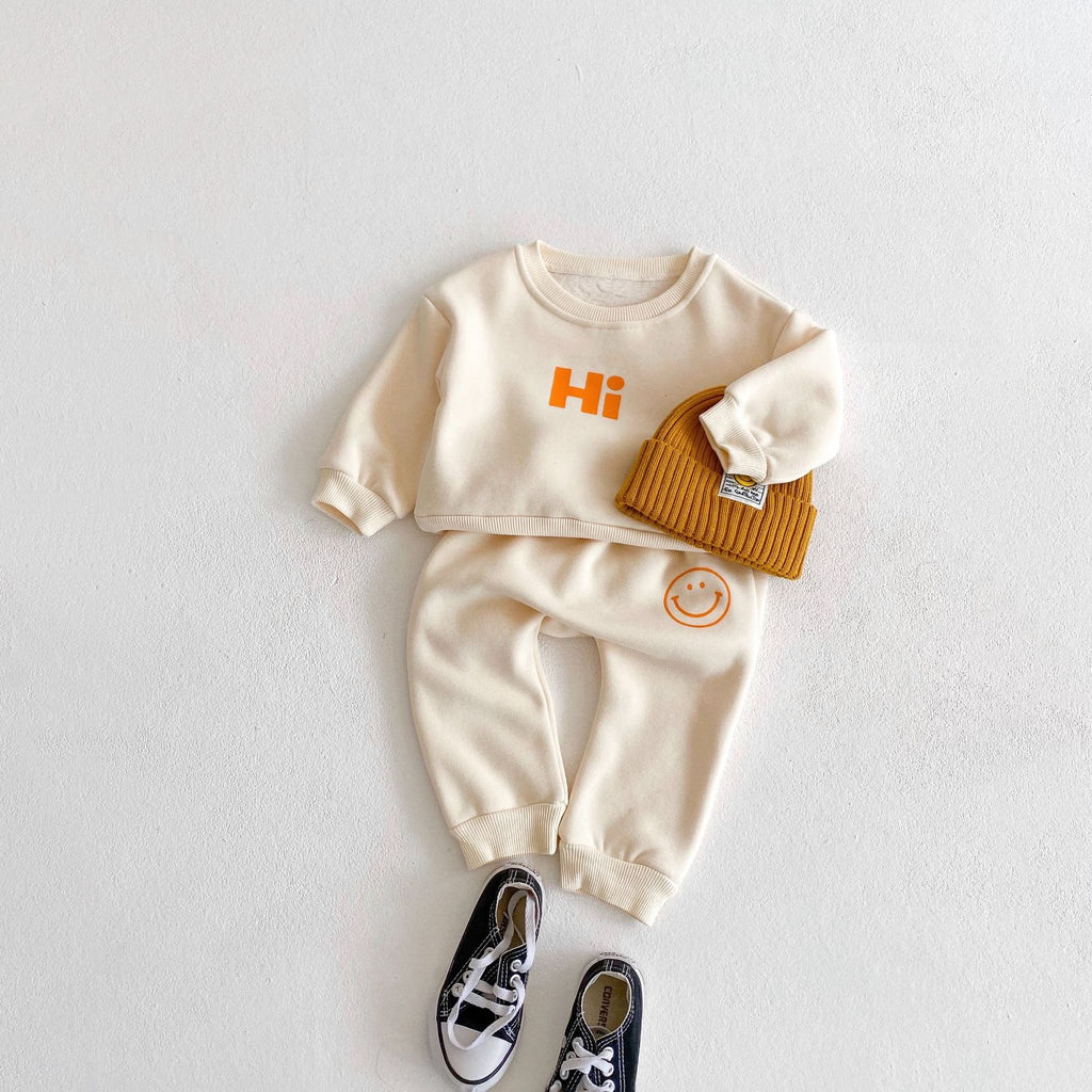Hi Baby Sweatshirt and Jogger Pants Set-Lounge Set-Little Pea Shop