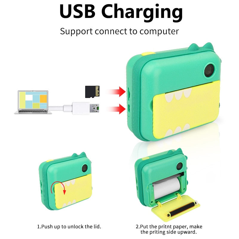 Kids Camera with Thermal Printing