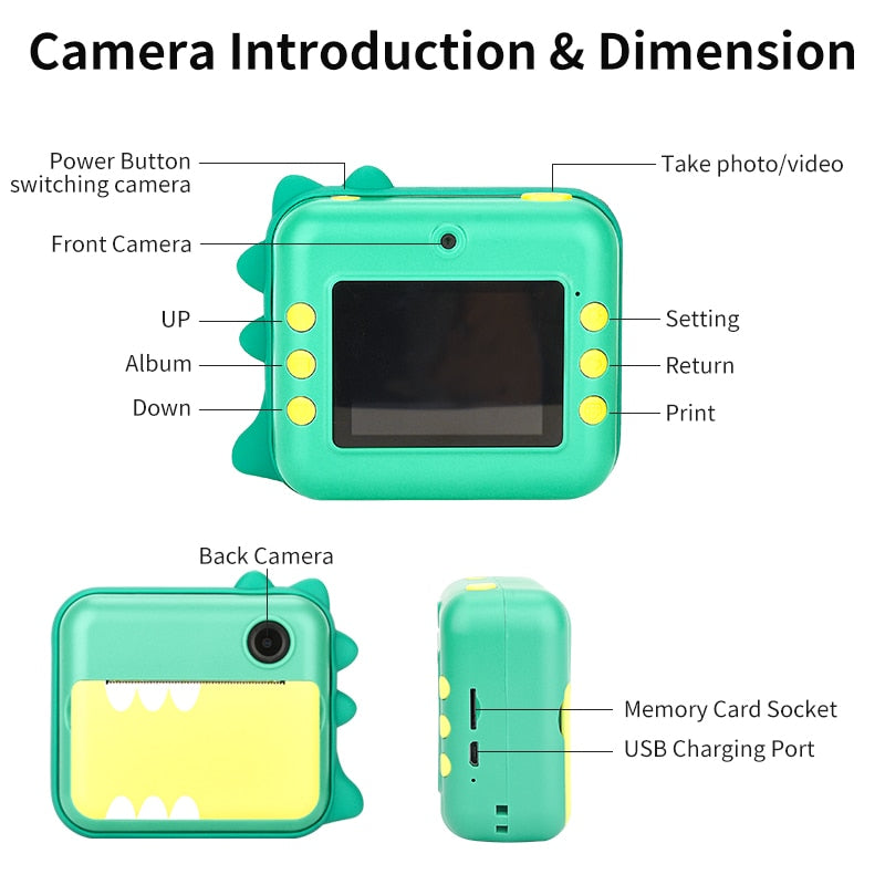 Kids Camera with Thermal Printing
