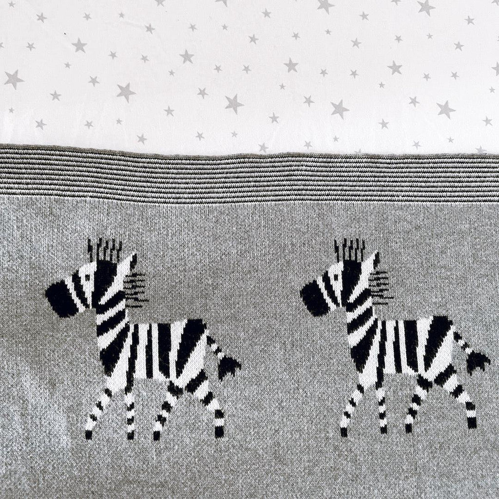 Knit Baby Blanket - Zebra
