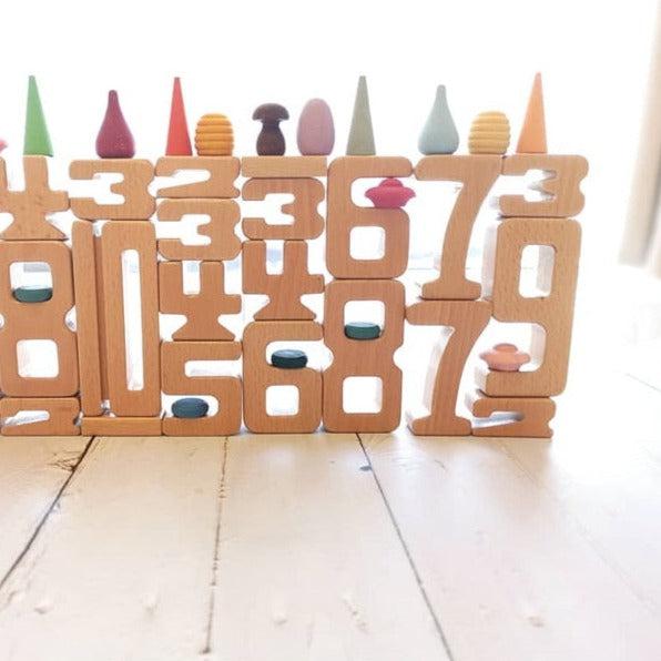 Mini Montessori Wooden Math Numbers Blocks
