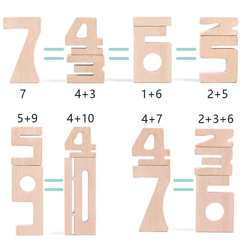 Mini Montessori Wooden Math Numbers Blocks