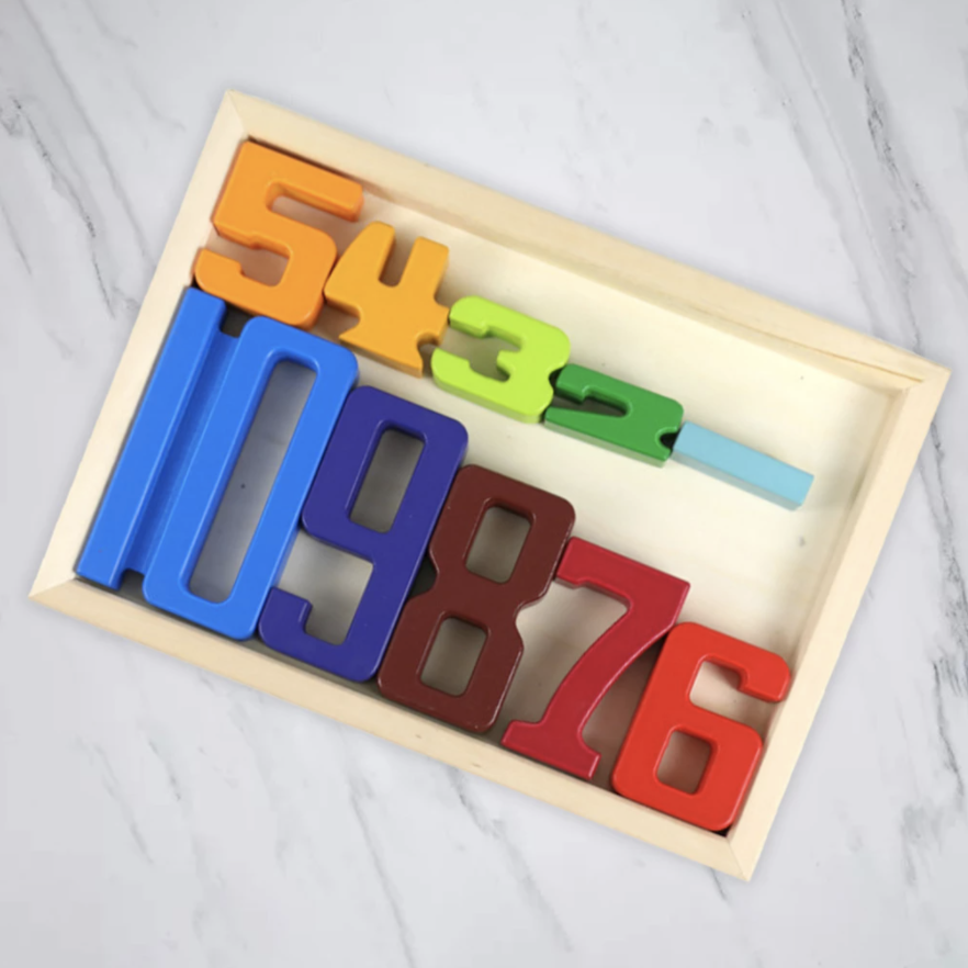 Montessori Wooden Math Numbers Blocks