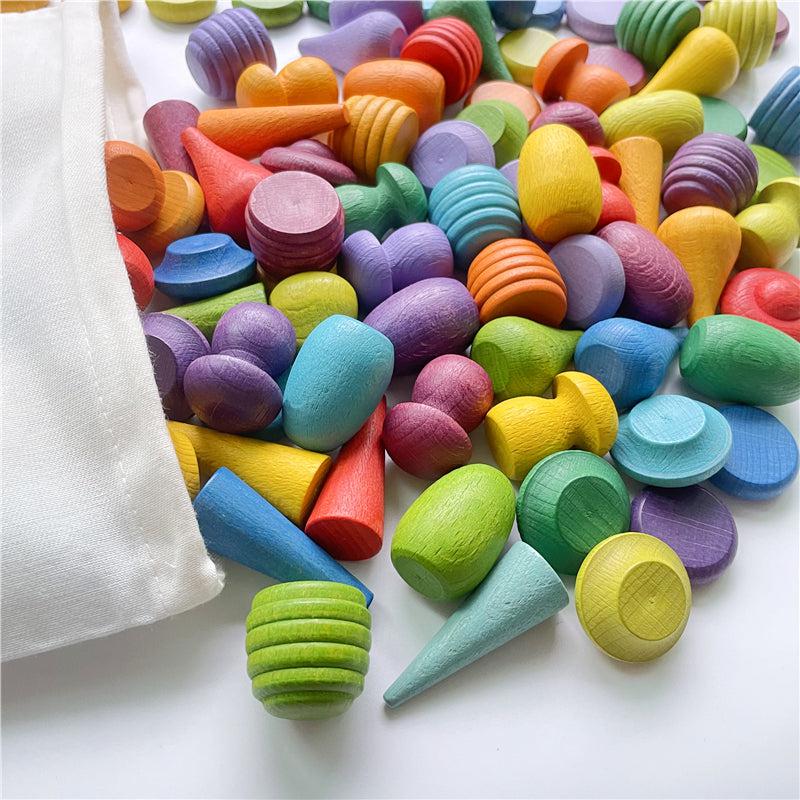 Rainbow Wooden Tiny Toys