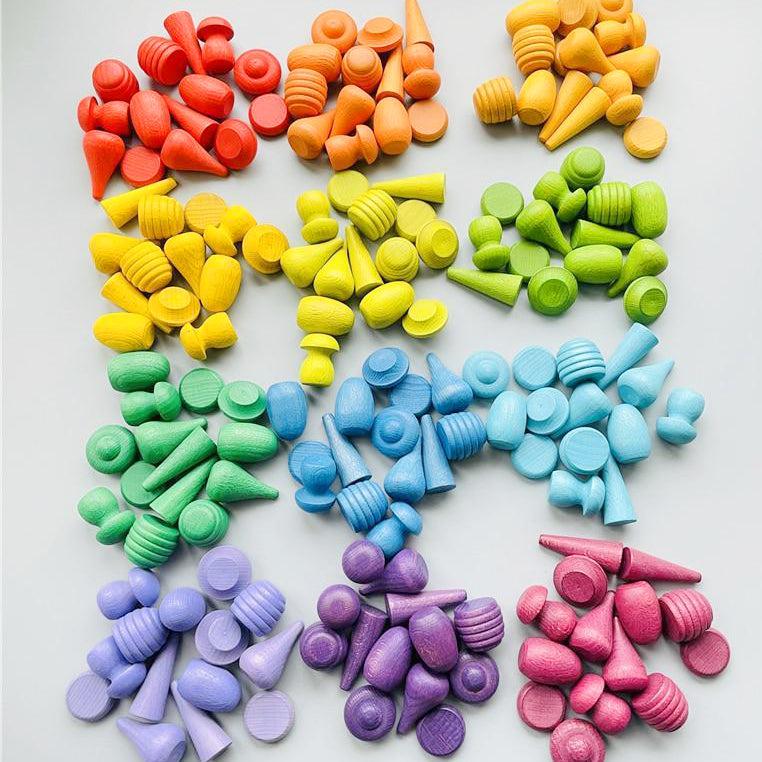 Rainbow Wooden Tiny Toys