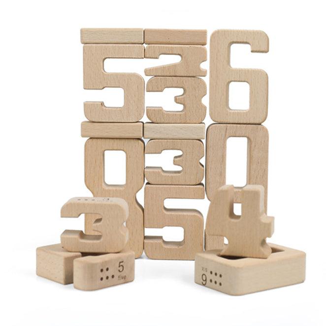Mini Montessori Wooden Math Numbers Blocks