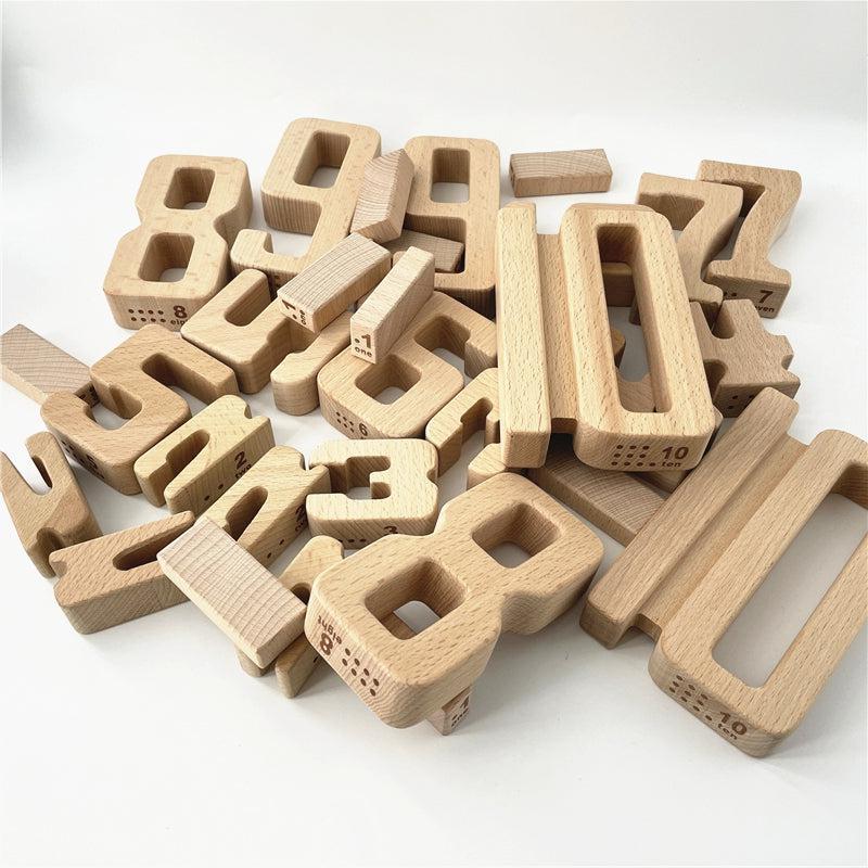 Mini Montessori Wooden Math Numbers Blocks