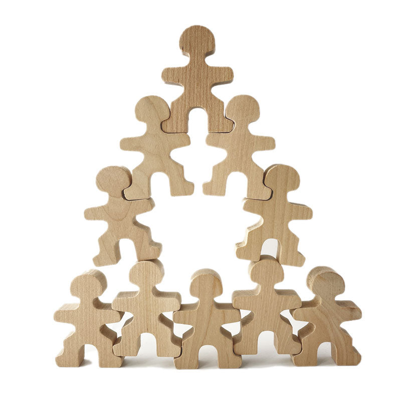 Wooden People Stacking Tower