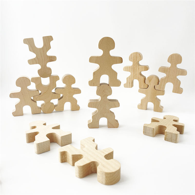 Wooden People Stacking Tower