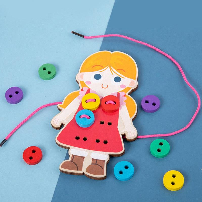 Wooden Threading Game