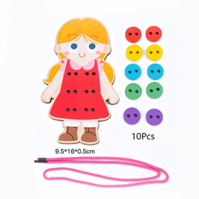 Wooden Threading Game