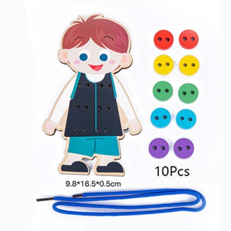 Wooden Threading Game