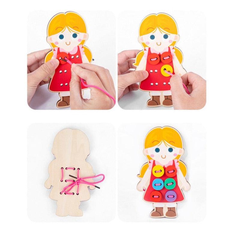 Wooden Threading Game