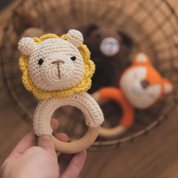 Crochet Wooden Baby Rattle