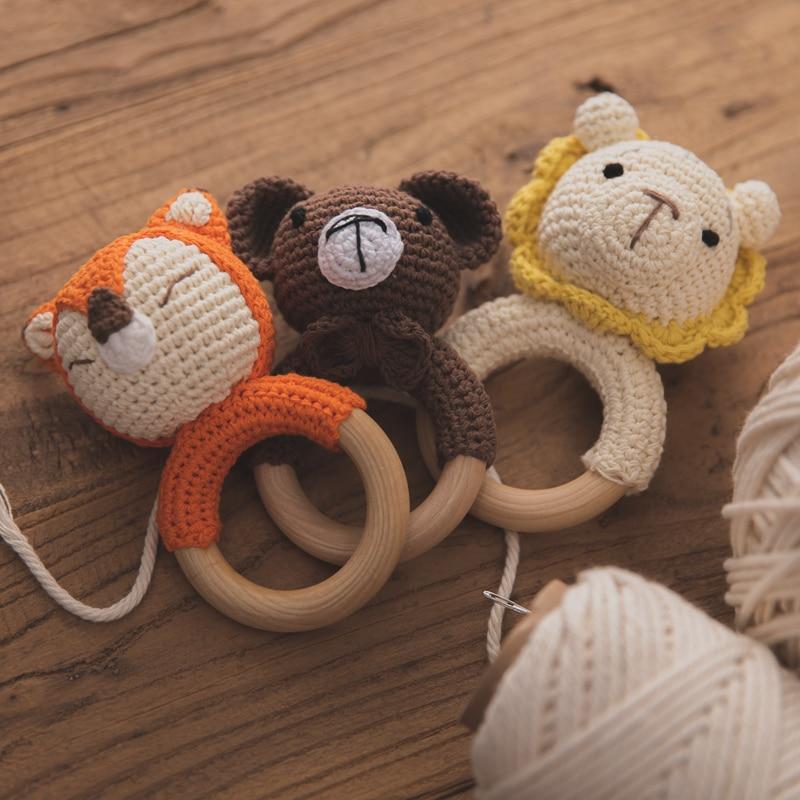 Crochet Wooden Baby Rattle