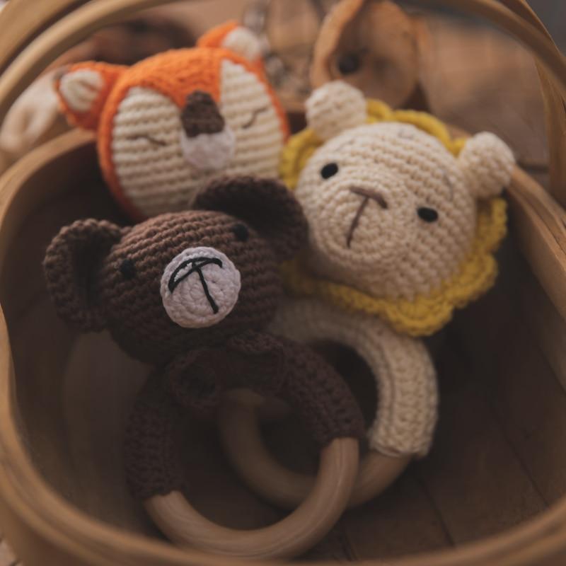 Crochet Wooden Baby Rattle