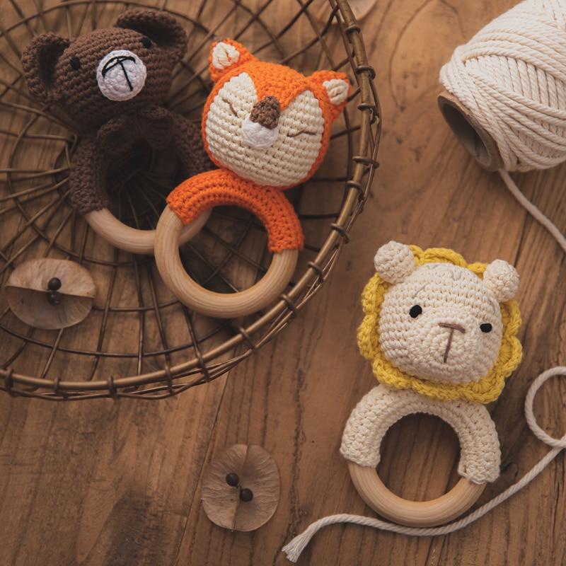 Crochet Wooden Baby Rattle