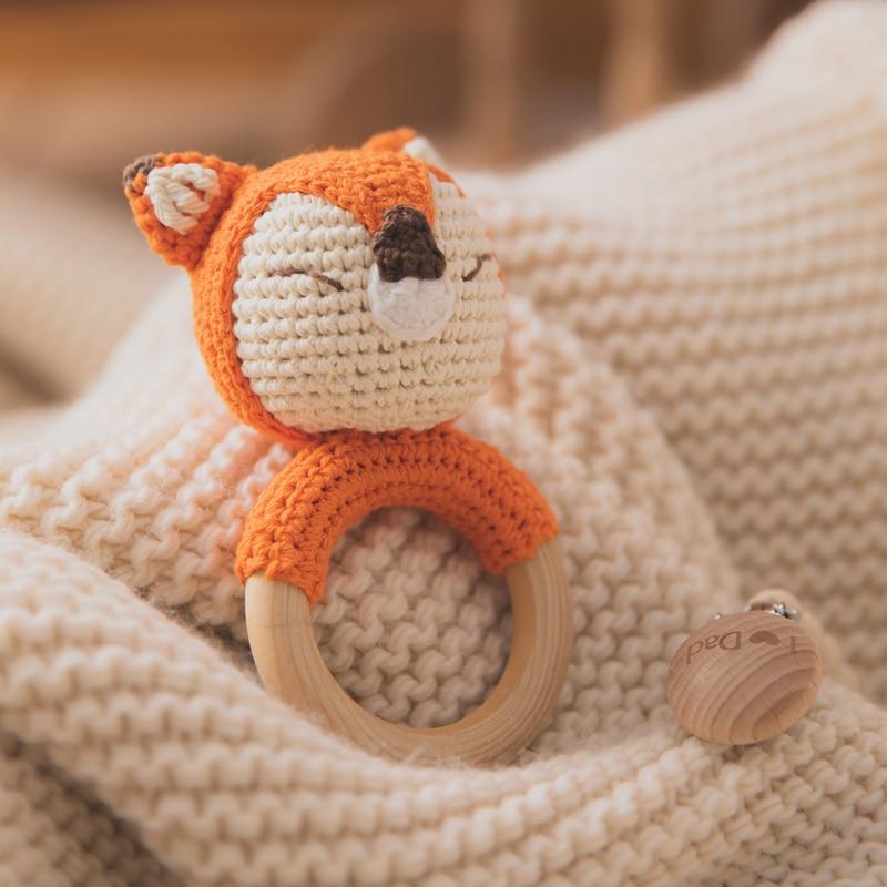 Crochet Wooden Baby Rattle
