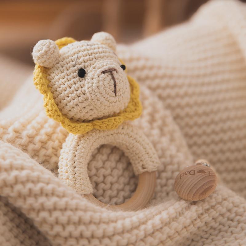 Crochet Wooden Baby Rattle