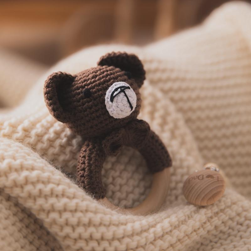 Crochet Wooden Baby Rattle