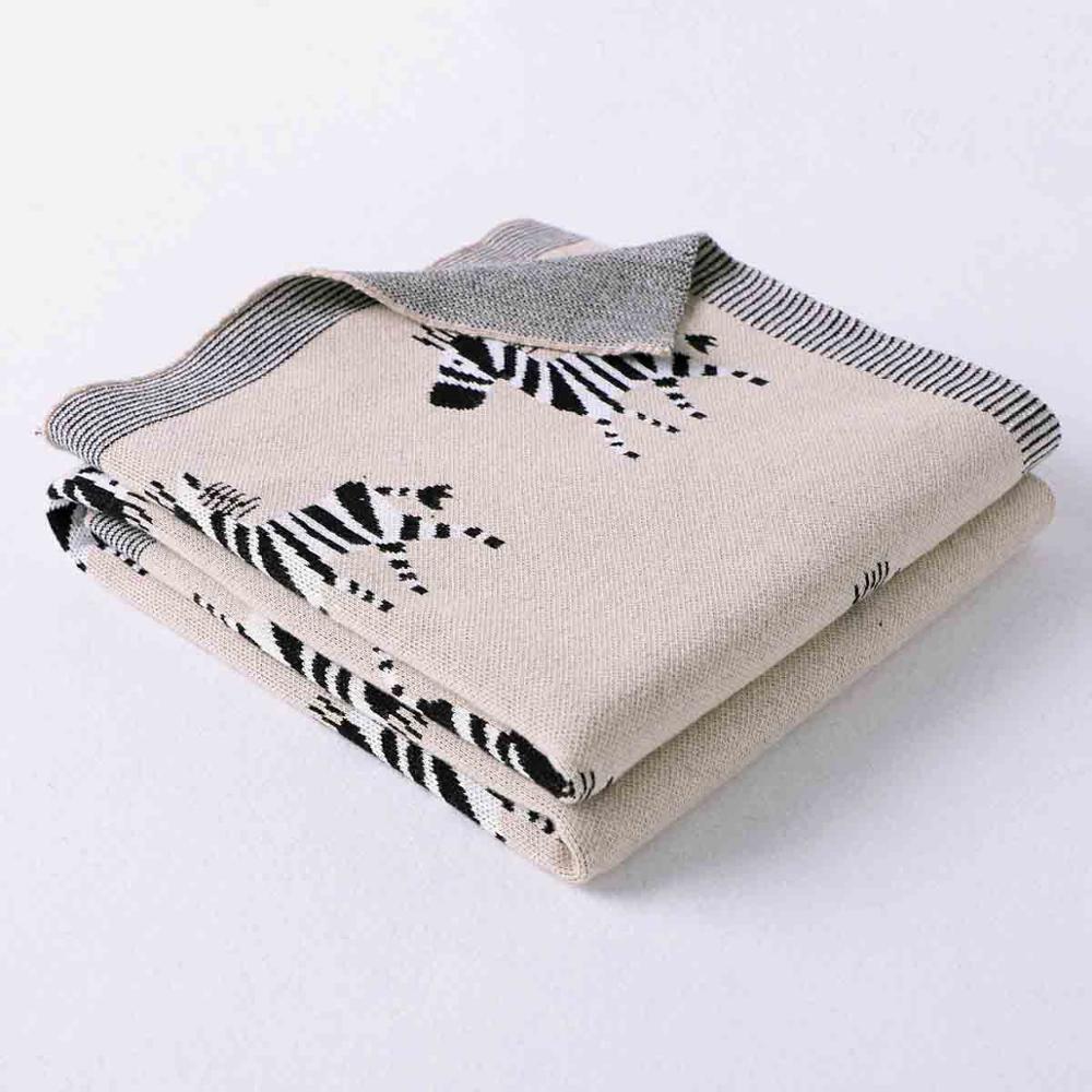 Knit Baby Blanket - Zebra