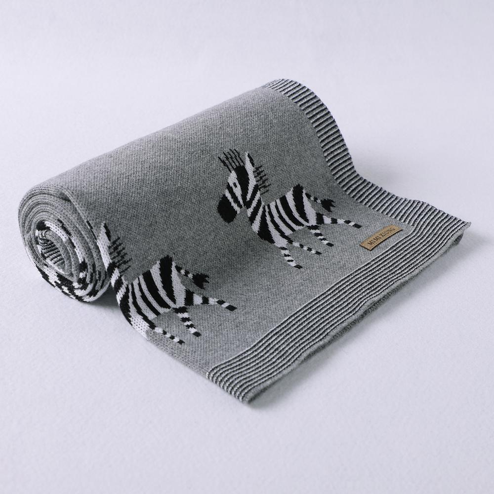 Knit Baby Blanket - Zebra