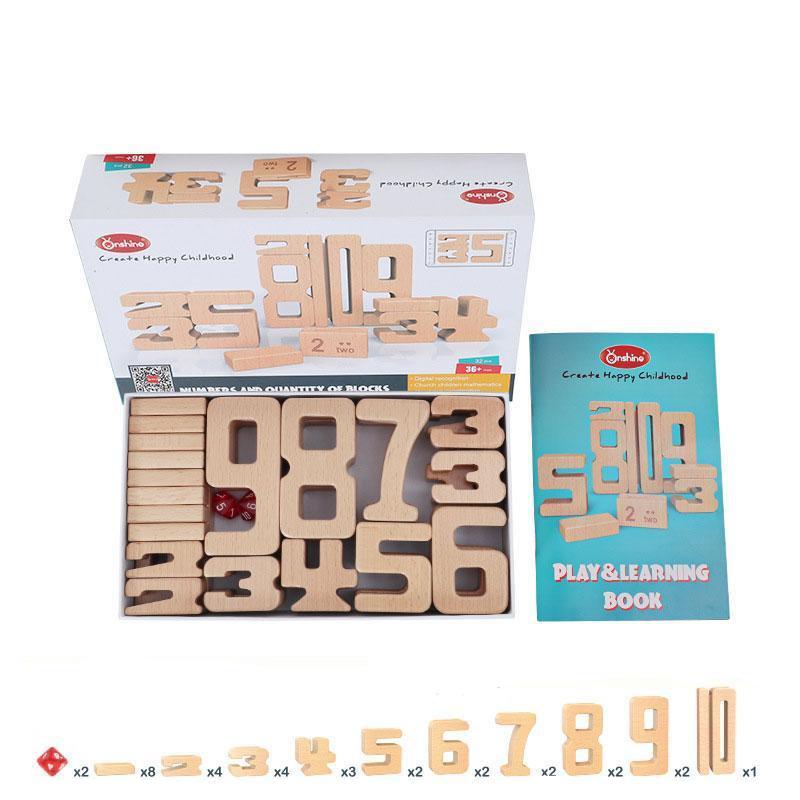 Mini Montessori Wooden Math Numbers Blocks