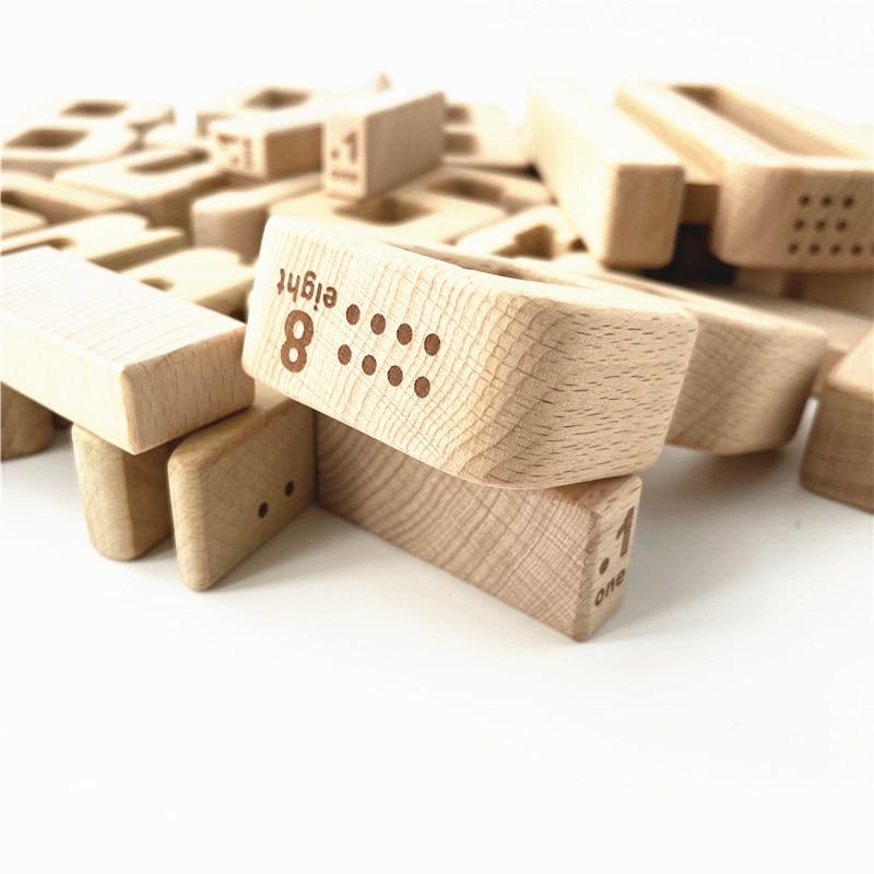 Mini Montessori Wooden Math Numbers Blocks