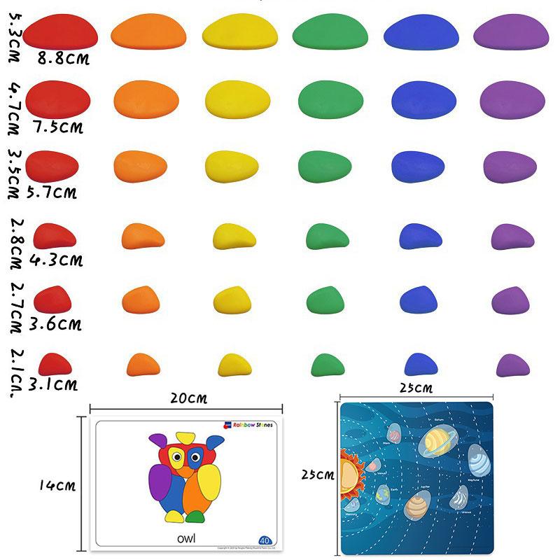 Montessori Colorful Stones Activity Set