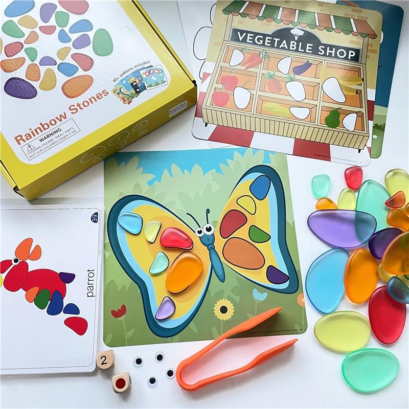 Montessori Colorful Stones Activity Set