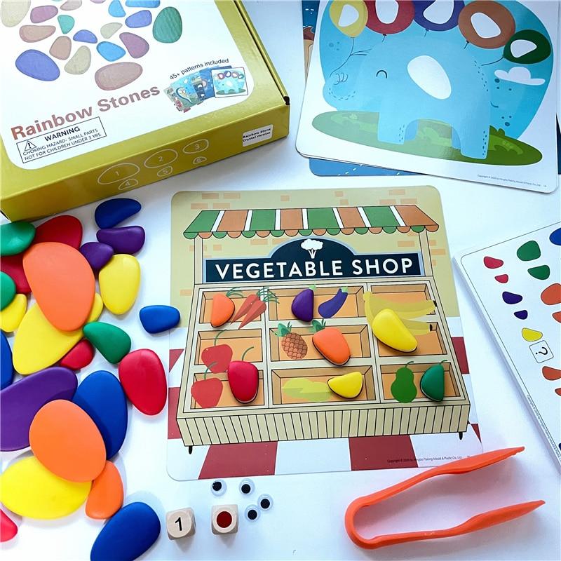 Montessori Colorful Stones Activity Set