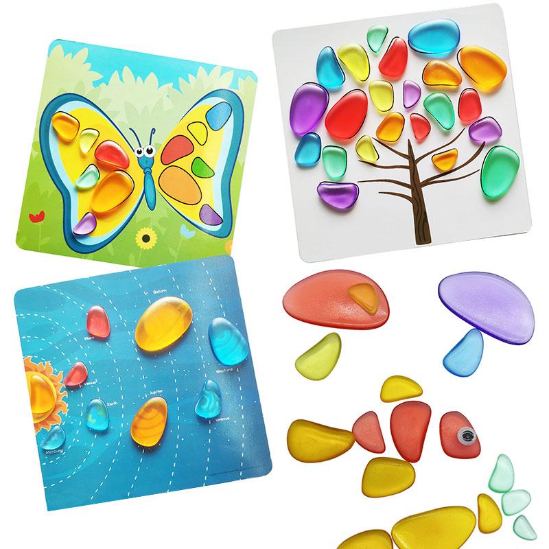 Montessori Colorful Stones Activity Set
