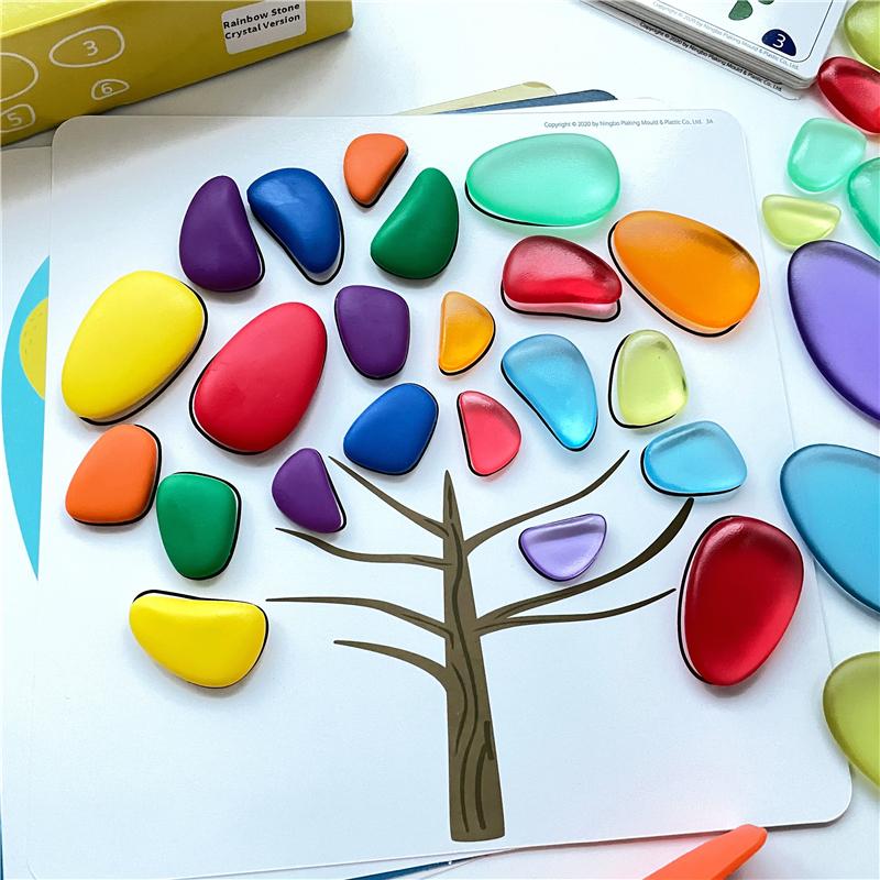 Montessori Colorful Stones Activity Set