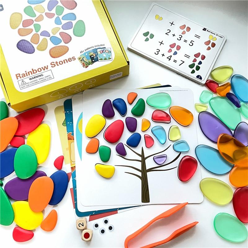 Montessori Colorful Stones Activity Set