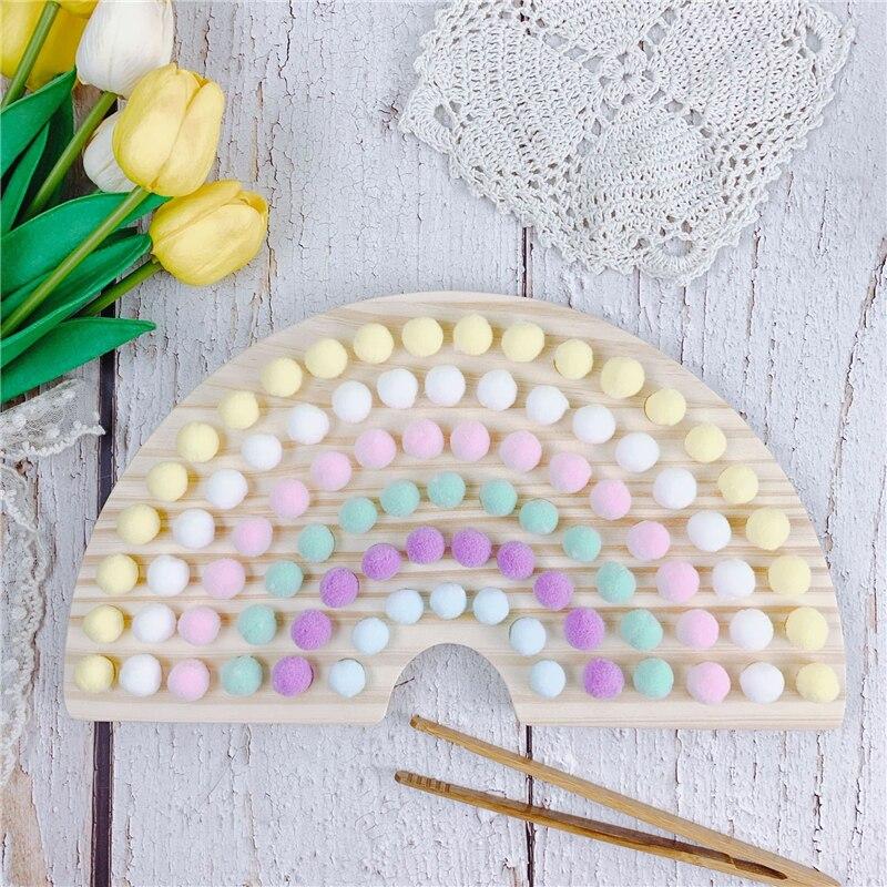 Montessori Pom Pom Rainbow Board