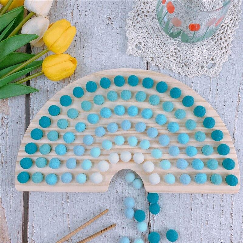 Montessori Pom Pom Rainbow Board