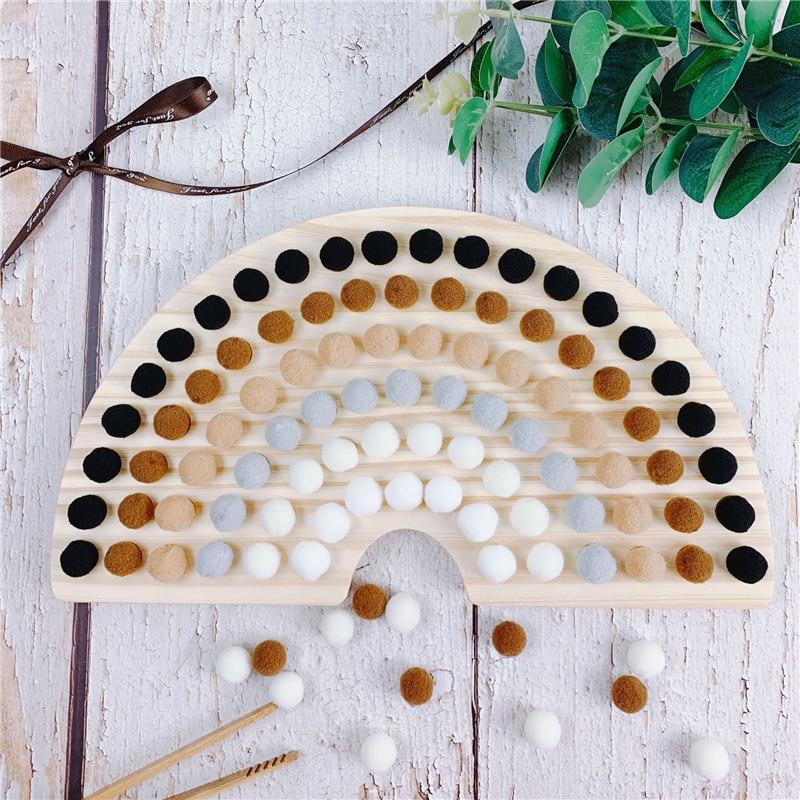 Montessori Pom Pom Rainbow Board