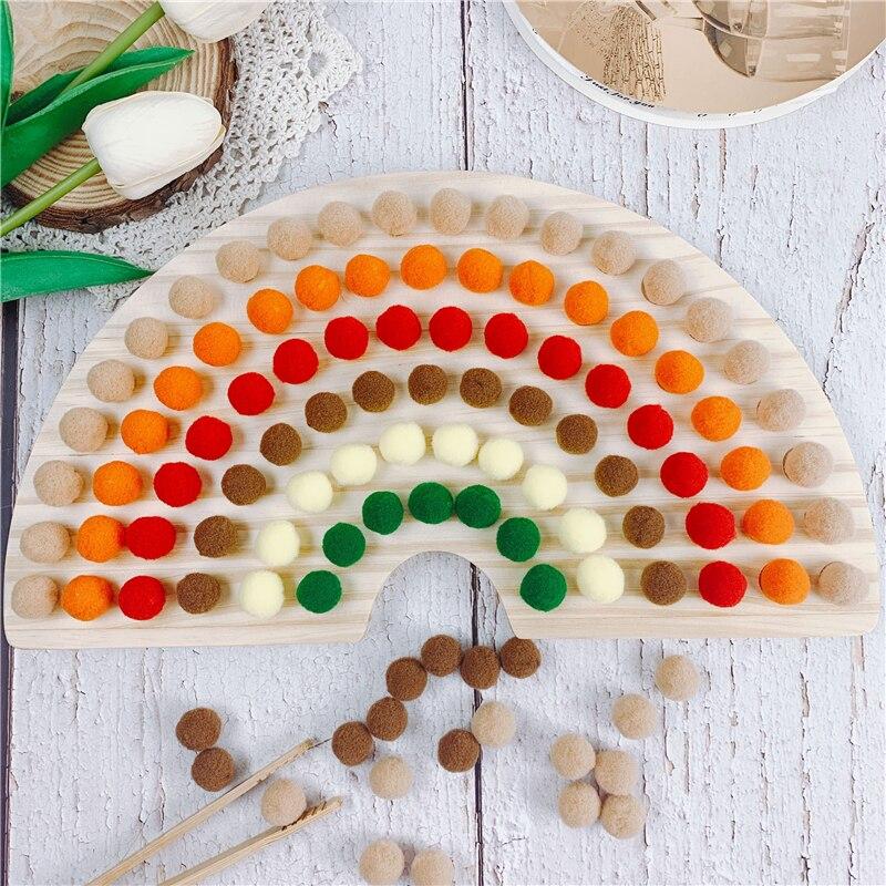 Montessori Pom Pom Rainbow Board