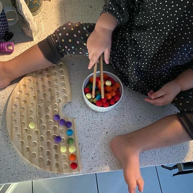 Montessori Pom Pom Rainbow Board
