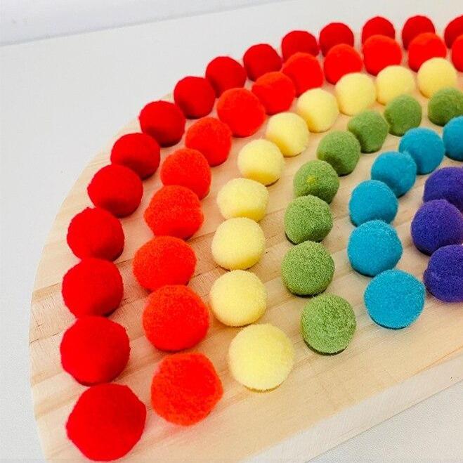 Montessori Pom Pom Rainbow Board