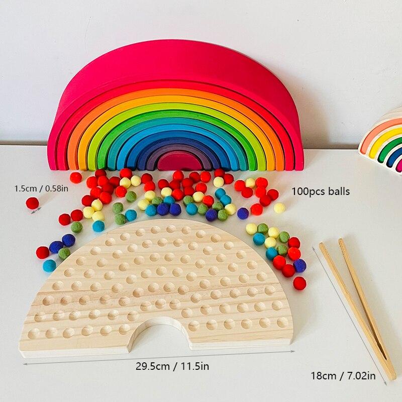 Montessori Pom Pom Rainbow Board